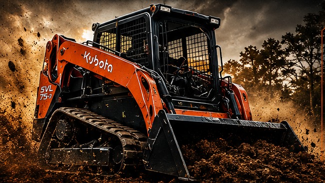 Gibson Development Group Kubota SVL75-3 compact track loader working a Marion County Florida property